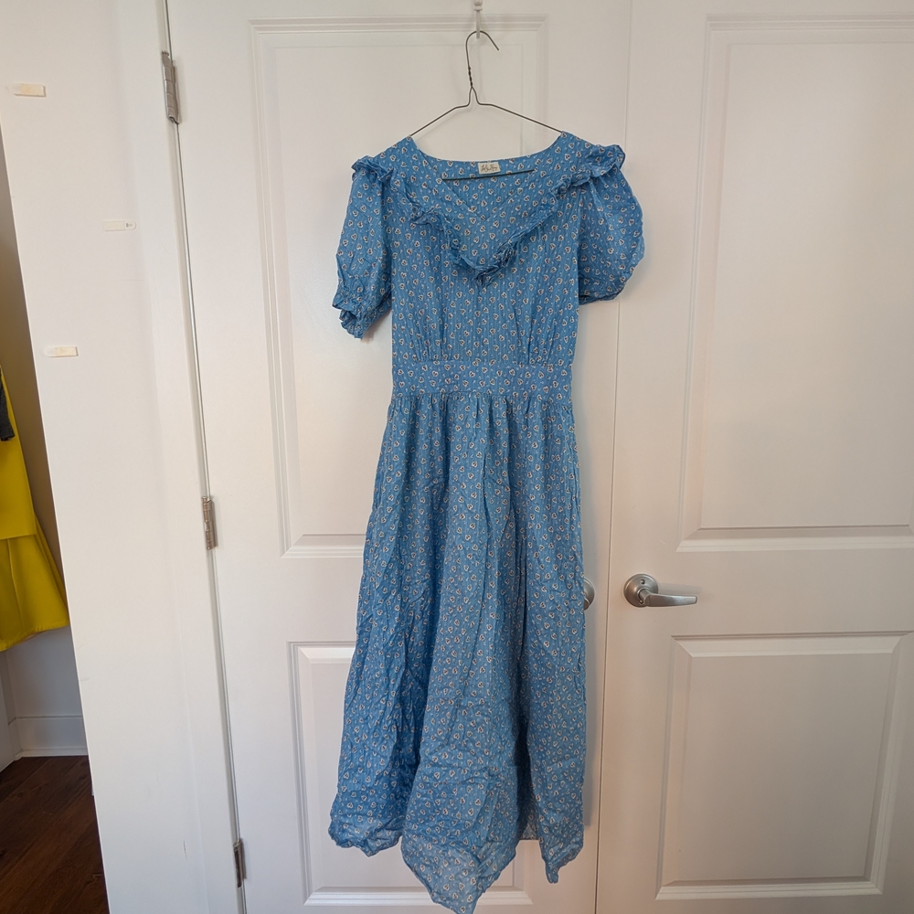 LoveShackFancy Blue Midi Dress